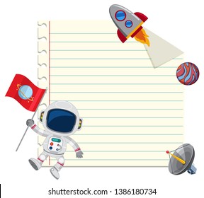 Blank note with space element illustration