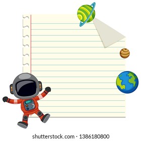 Blank note with space element illustration