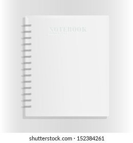 Blank notebook cover on white background - Vector illustration