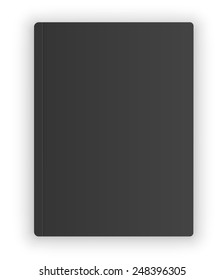 Blank notebook or magazine black template on white background. Realistic vector