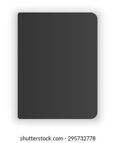 Blank notebook or magazine black template on white background. Realistic vector