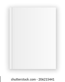 Blank notebook or magazine template on white background. Realistic vector