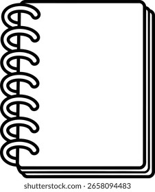 Cuaderno en blanco Una ilustración minimalista y limpia de un cuaderno en espiral en blanco, perfecto para capturar pensamientos, ideas y Planes