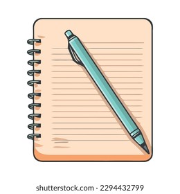 Blank notebook page with blue pencil s isolated