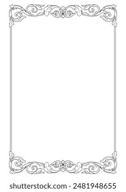 Blank Notebook Page Calligraphic Flourish