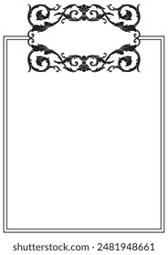 Blank Notebook Page Calligraphic Flourish