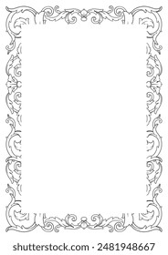 Blank Notebook Page Calligraphic Flourish