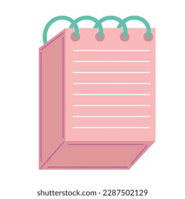 Blank notebook page for education icon isolated