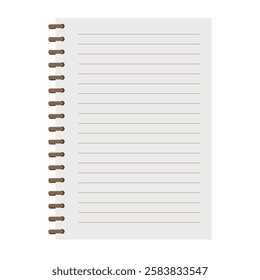 Blank Notebook Page with Lined Design for Notes or Journals
