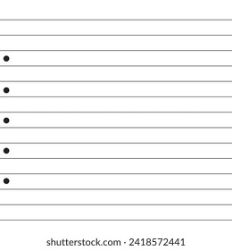 Blank notebook paper sheet with lines vector illustration
