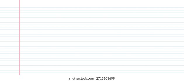 Hoja de papel de cuaderno en blanco con Ilustración vectorial de líneas