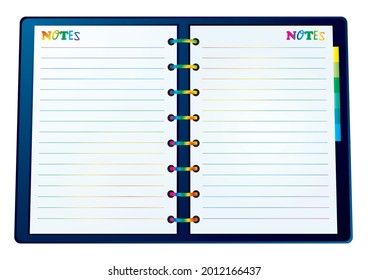Blank notebook with rainbow ruled lines and space to add your own text