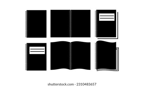 blank notebook silhouette, high quality vector