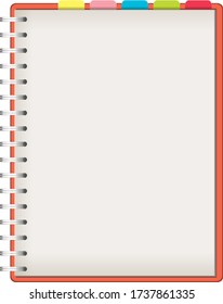 Blank notebook template background illustration