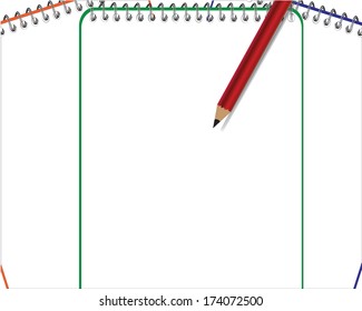 Blank notepad with bookmarks and pencil
