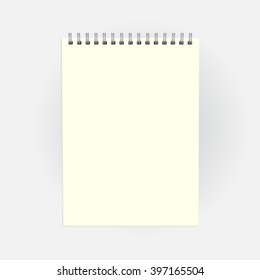 Blank notepad. Business or education concept, mock up. Vector, EPS10