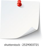 A blank notepad hangs on a wall with a red pushpin, providing a space for writing reminders or important notes in an office environment.