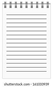 Blank Notepad, in line. EPS10 vector.