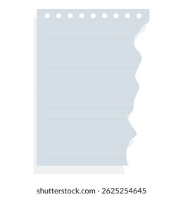 Blank notepad page with a torn edge is waiting for your message