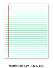 Blank notepad and a paper clip
