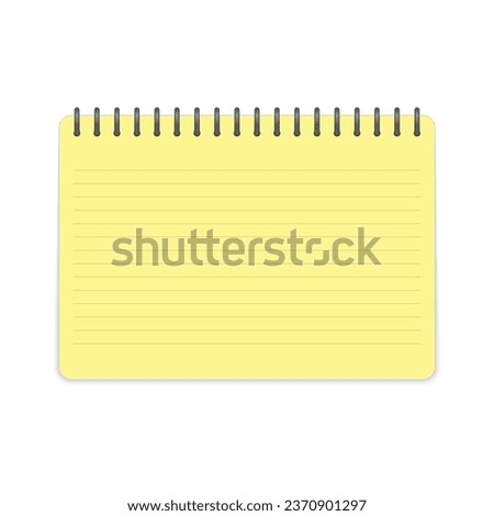 Blank notepad template, isolated on transparent background. Clean notebook mockup in realistic style. Note page, notebook or notepad.