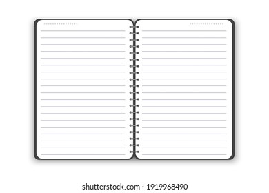 Blank notepad. White notebook mockup isolated. Design promotion. Business organizer. Clear template. Stock image.