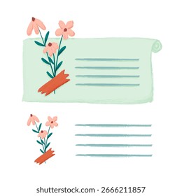 Blank Notes With Floral List And Planner