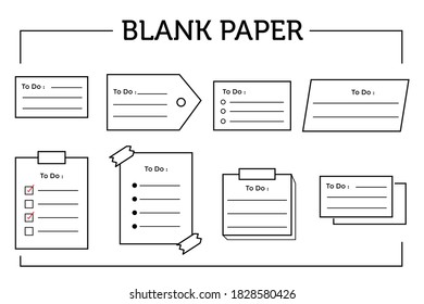 Blank Notes or Paper collection vector illustration design