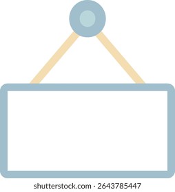 blank notice signboard board hanging on nail illustration