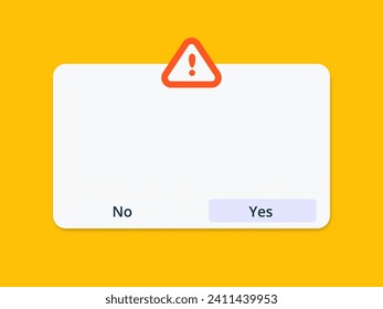 Una notificación en blanco con un signo de exclamación sobre fondo amarillo.