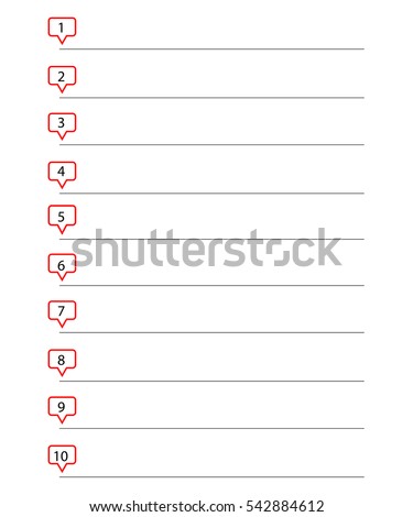 blank numbered checklist template 1 10 stock vector royalty free checklist blank