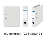 Blank office binder or folder metal rings standing in back and side view, realistic template vector illustration isolated on white background. Set mockups of ring binder.