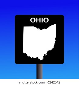 Blank ohio highway sign on blue illustration