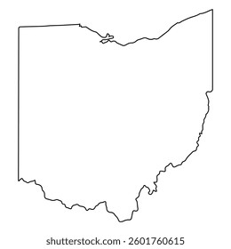 Blank Ohio state outline map perfect for educational and design use