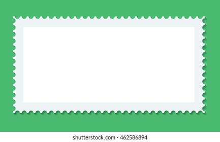 Blank old photo frame. Wave border. Vector illustration. Isolated background.