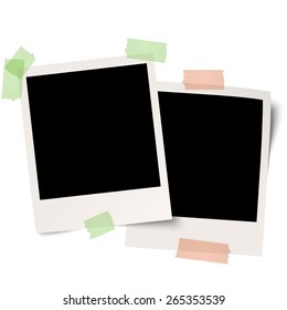 Blank old photos with adhesive tape