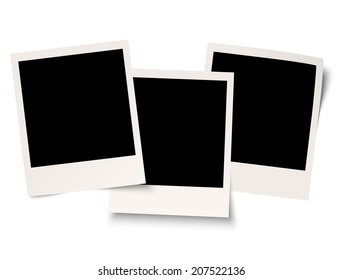 Blank old photos on white background