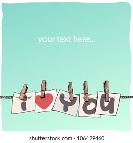 Blank on the rope. Vector illustration
