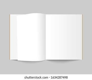Blank open  book or catalog. Mockup vector isolated. Template design. Realistic vector illustration.