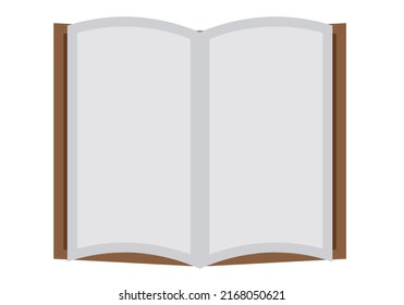 Blank open book icon on white background.