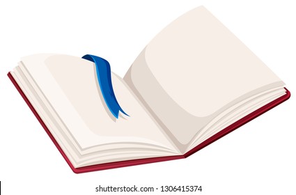 A blank open book illustration