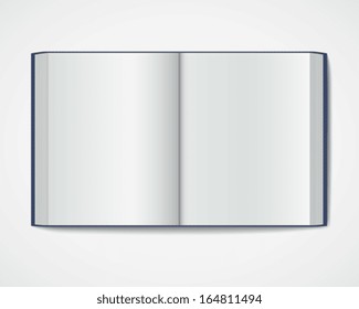 Blank open book. Magazine hardcover