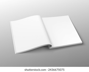 Blank Open Book Of Magazine Isolated On White Background. EPS10 Vector