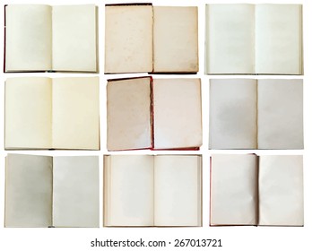 blank open books, vector