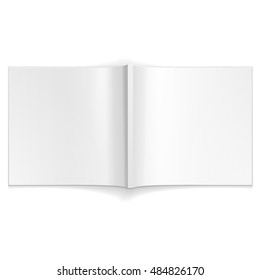 Blank Open Cover Of Magazine, Book, Booklet, Brochure. Illustration Isolated On White Background. Mock Up Template Ready For Your Design. Vector EPS10