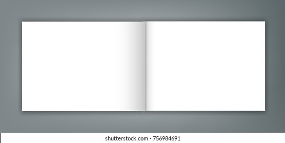 Blank Open Magazine Catalogue Brochure Mockup Cover Template.