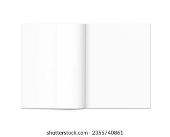 Blank Open Magazine With Clear Pages Isolated On White. EPS10 Vector