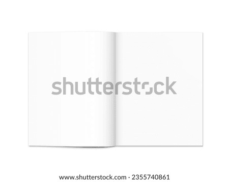 Blank Open Magazine With Clear Pages Isolated On White. EPS10 Vector