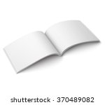 Blank open magazine template on white background. Wide format. Vector illustration. Ready for your design.