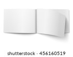 Blank open magazine template on white background. Wide format. Ready for your design. Vector illustration.